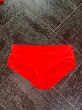 Athleta tomato Red High-Waist Bikini Bottom size large